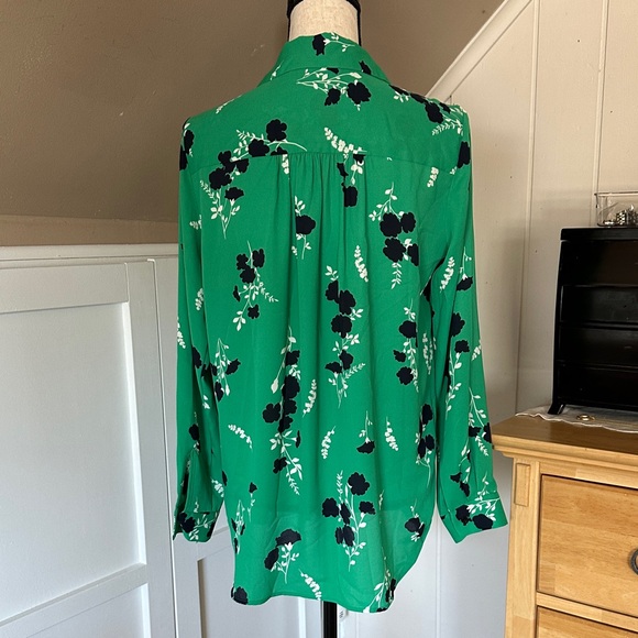 Ann Taylor Emerald and Ebony Floral Blouse - Picture 3 of 3